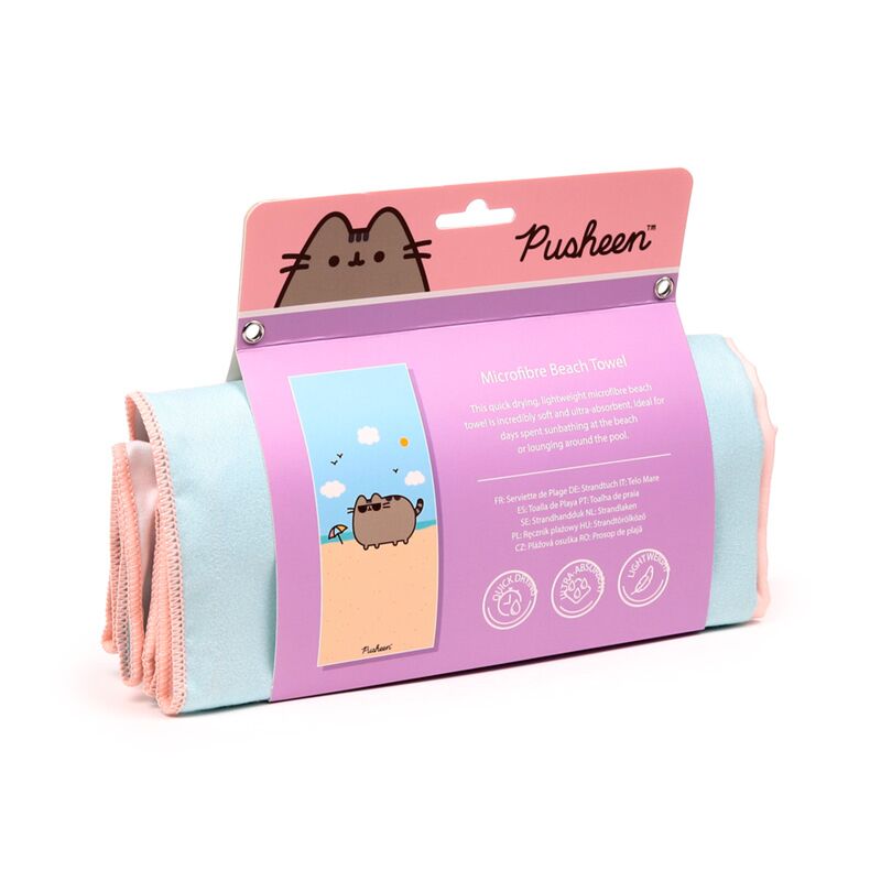 Afbeelding laden in galerijviewer, Union pusheen de kat microvezel strandhanddoek