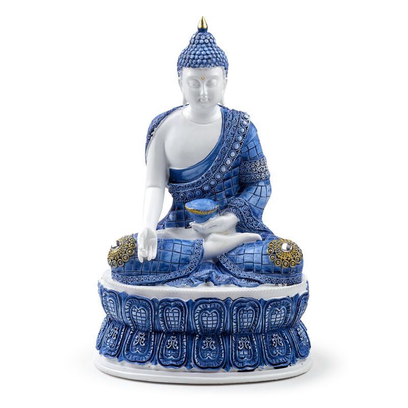 Afbeelding laden in galerijviewer, Wit blauw thaise boeddha lotus