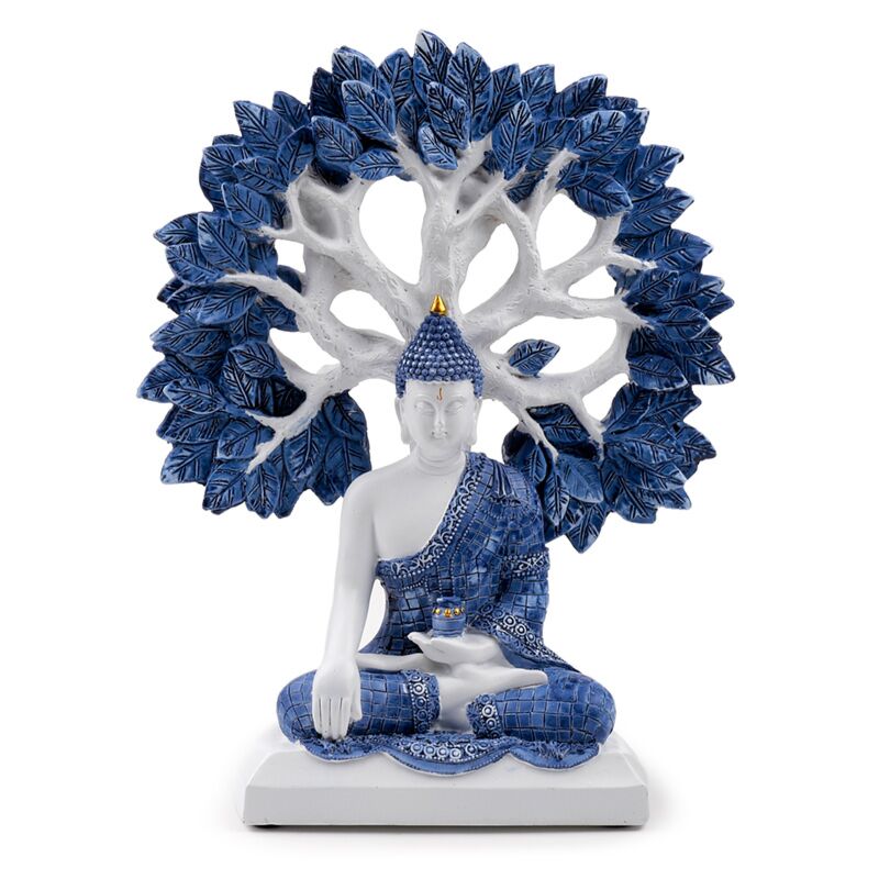 Afbeelding laden in galerijviewer, Wit blauw thaise boeddha tree of life