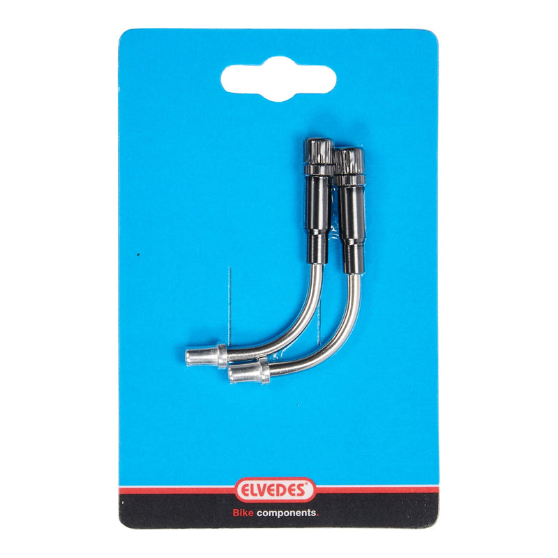 Afbeelding laden in galerijviewer, Elvedes Verstelbare V-brake bochtjes 90°Elvedes RVS kort model (2 stuks)