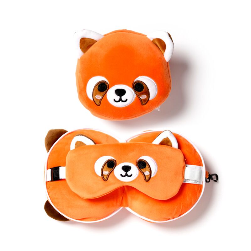 Afbeelding laden in galerijviewer, Ty relaxeazzz pluche rode panda rond reiskussen slaapmasker