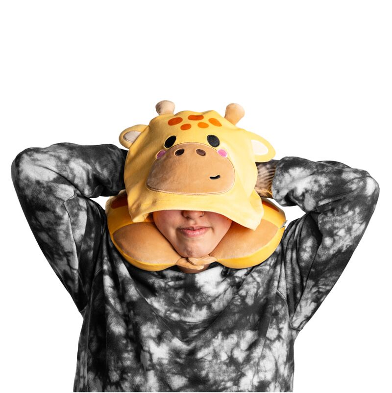 Afbeelding laden in galerijviewer, Puch hoodeazzz adoramals raffi de giraffe memory foam reiskussen caon