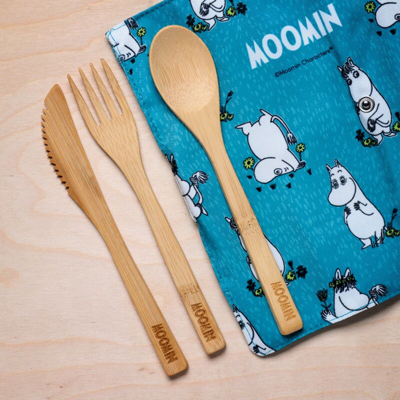 Afbeelding laden in galerijviewer, Moomin - 100% natuurlijk bamboe 6-delige bestek set