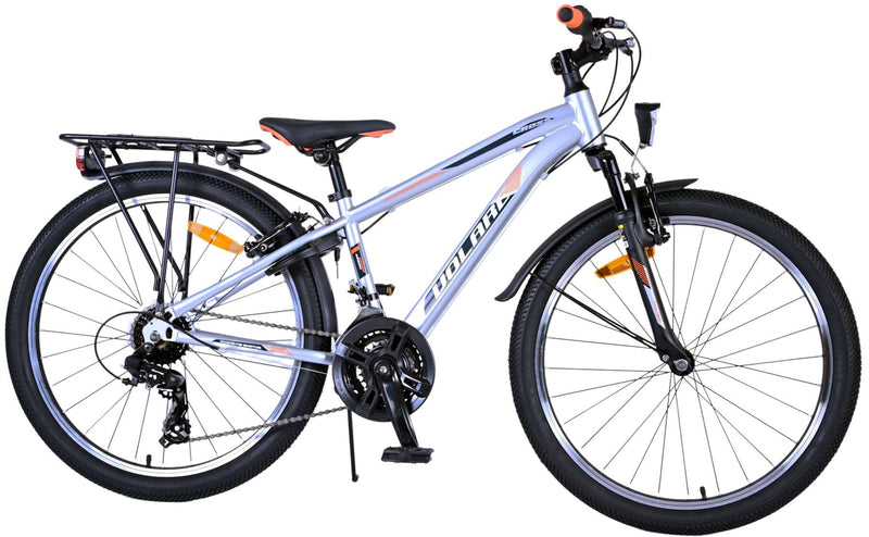 Afbeelding laden in galerijviewer, Volare Cross Kinderfiets Jongens 24 inch Zilver 18 versnellingen Twee handremmen