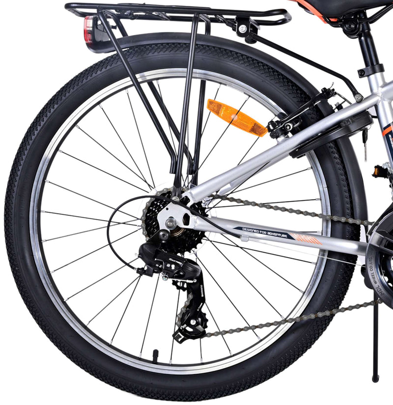 Afbeelding laden in galerijviewer, Volare Cross Kinderfiets Jongens 24 inch Zilver 18 versnellingen Twee handremmen