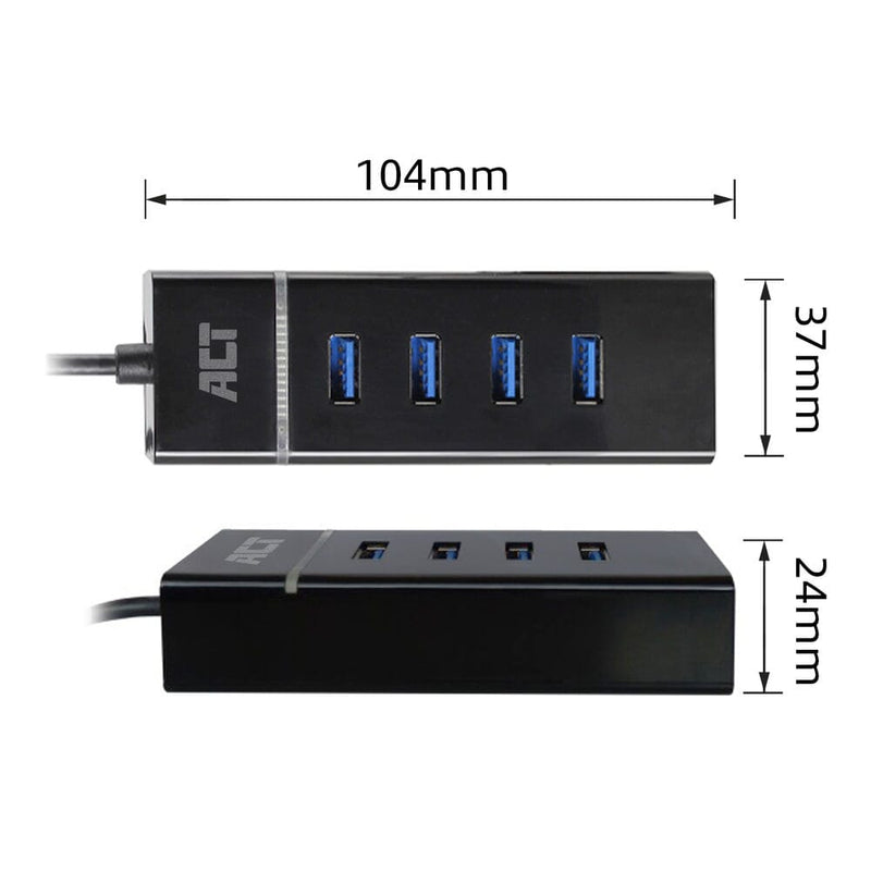 Afbeelding laden in galerijviewer, ACT Connectivity USB-C Hub 3.2 met 4 USB-A poorten