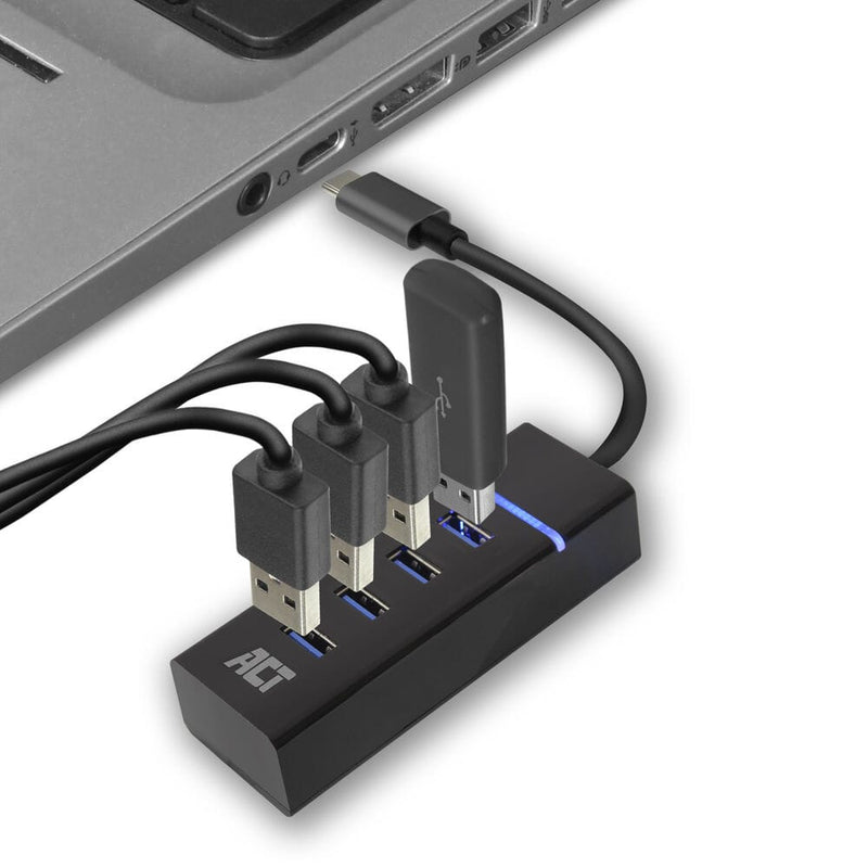 Afbeelding laden in galerijviewer, ACT Connectivity USB-C Hub 3.2 met 4 USB-A poorten