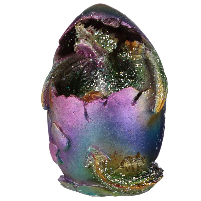 Afbeelding laden in galerijviewer, Regenboog draak metallic uitkomend ei