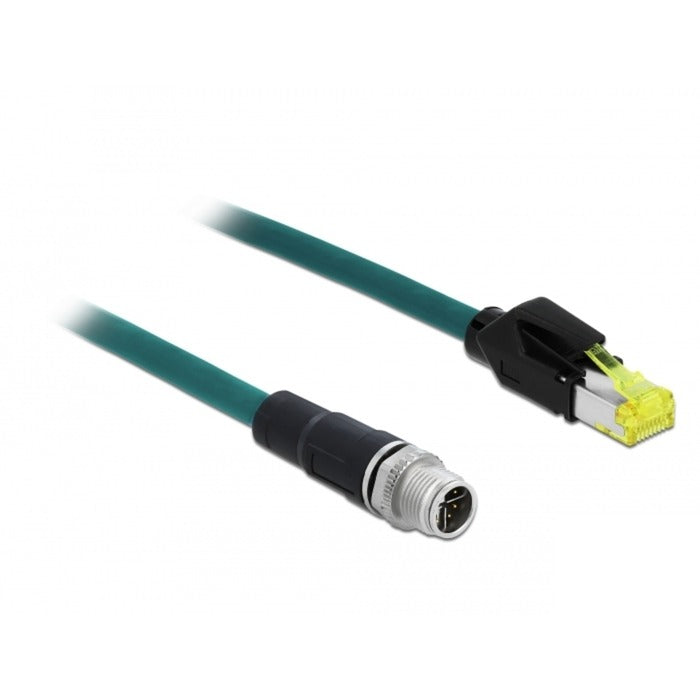 Afbeelding laden in galerijviewer, DeLOCK Netwerk kabel M12 8 pin X-coded > RJ45 Hirose plug