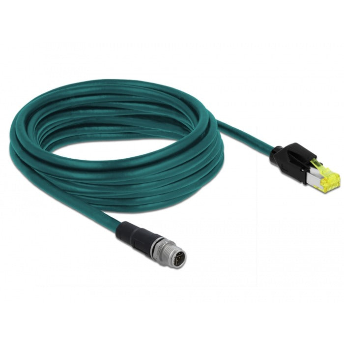 Afbeelding laden in galerijviewer, DeLOCK Netwerk kabel M12 8 pin X-coded > RJ45 Hirose plug