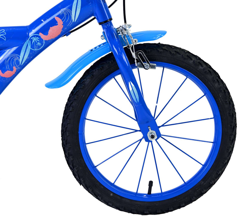 Afbeelding laden in galerijviewer, Stitch Stitch Kinderfiets Jongens 16 inch Blauw Twee handremmen