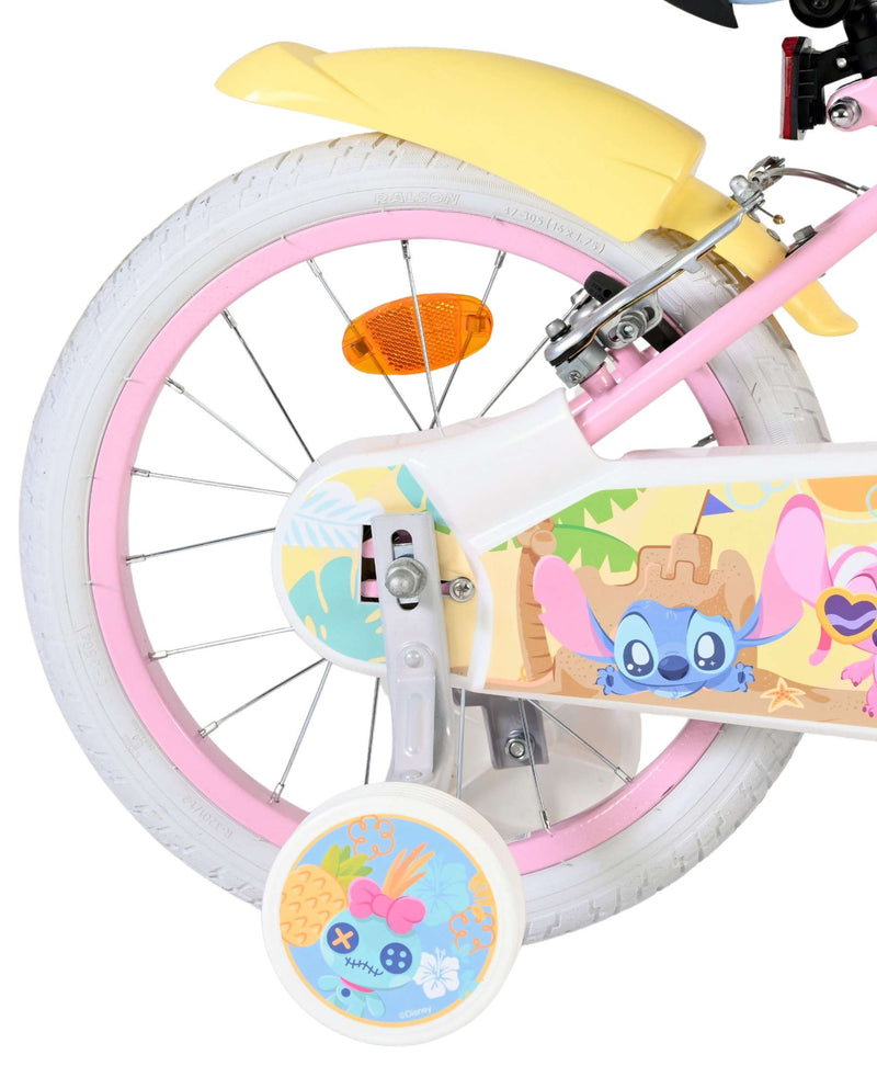 Afbeelding laden in galerijviewer, Stich disney stitch kinderfiets - meisjes - 16 inch - roze - twee handremmen