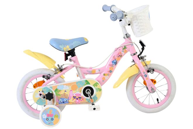 Afbeelding laden in galerijviewer, Stich disney stitch kinderfiets - meisjes - 12 inch - twee handremmen - roze