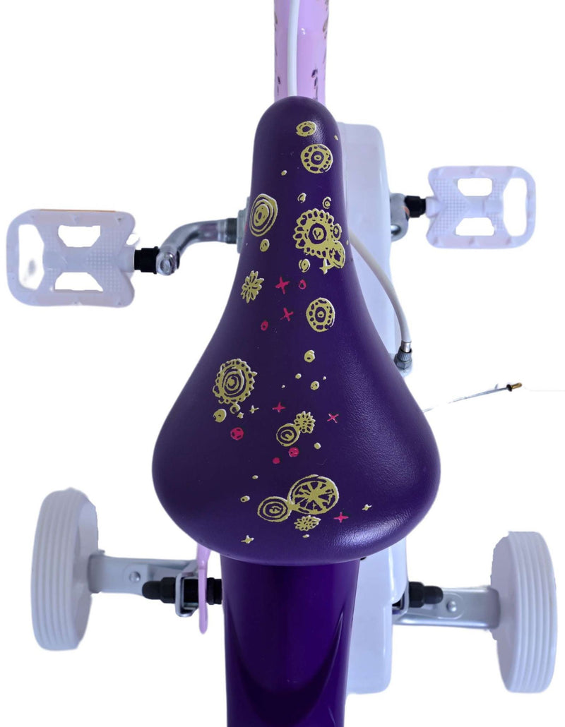 Afbeelding laden in galerijviewer, Wish disney kinderfiets - meisjes - 14 inch - paars - twee handremmen