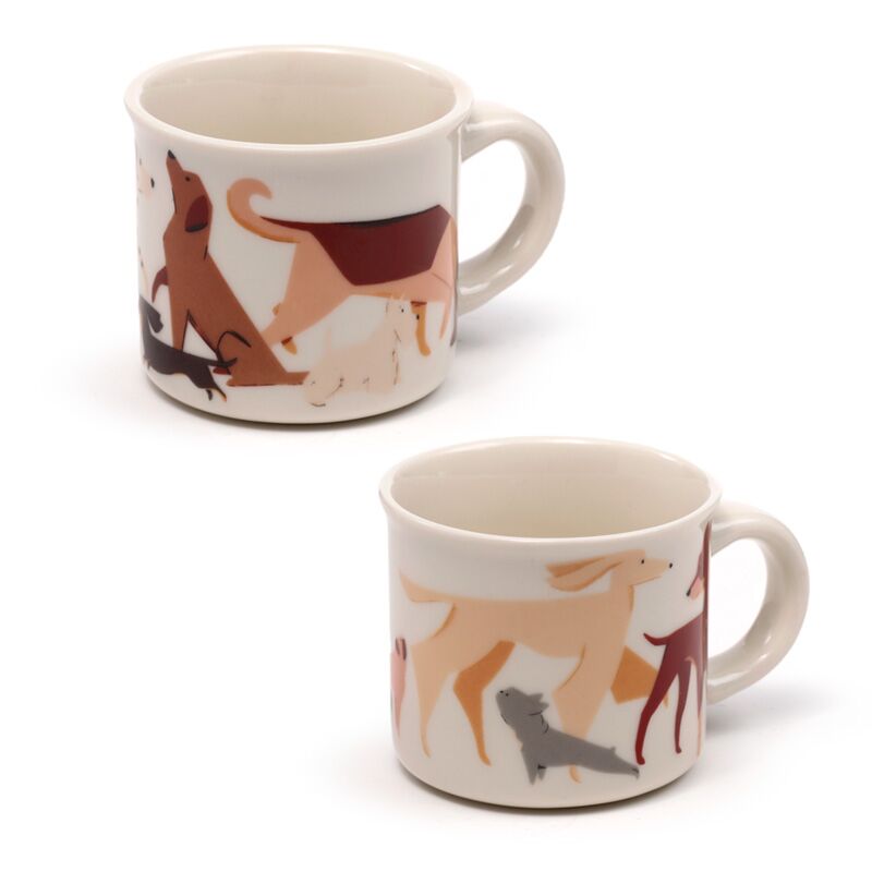 Afbeelding laden in galerijviewer, Barks hond set 2 porselein espresso kopjes