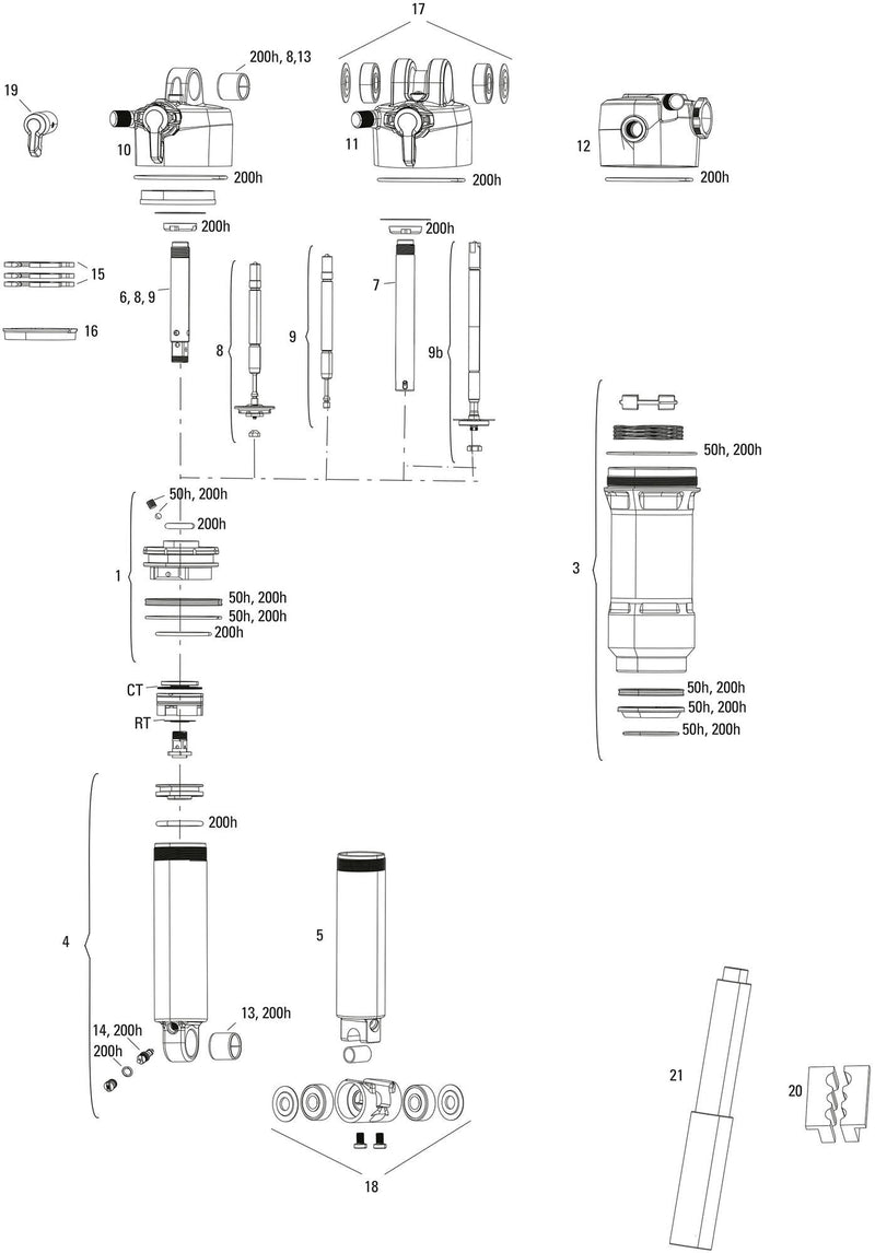 Afbeelding laden in galerijviewer, Rockshox schokdemper deluxe ultimate rct rear shock rs del.ult.rct 165 x 45mm