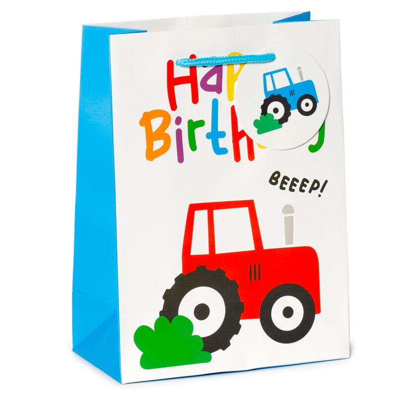 Afbeelding laden in galerijviewer, Happy birthday kleine tractortjes - cadeautasje medium