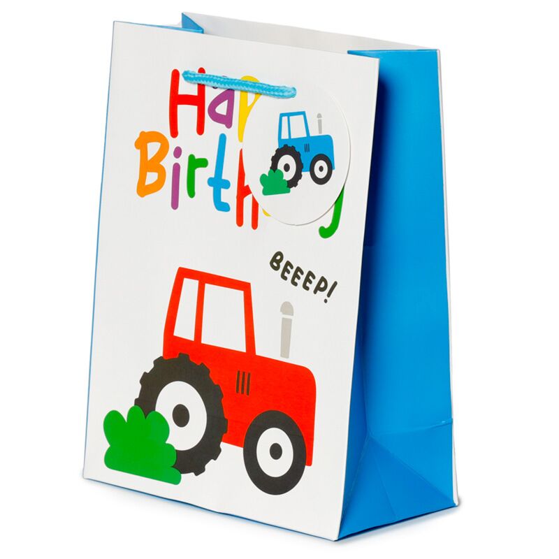 Afbeelding laden in galerijviewer, Happy birthday kleine tractortjes - cadeautasje medium