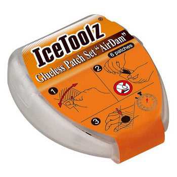 Afbeelding laden in galerijviewer, IceToolz Zelfklevende bandenplakkers AirDam 24056J5 50 doosjes à 6 stuks (in pot)
