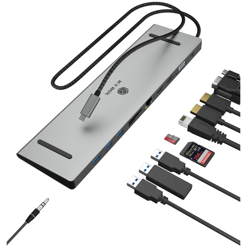 Afbeelding laden in galerijviewer, Icy box 11-in-1 docking station ib-dk2106a-cpd
