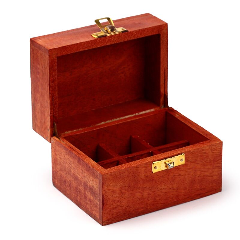 Afbeelding laden in galerijviewer, Mango hout etherische olie doos (voor 6 flesjes - design 2)