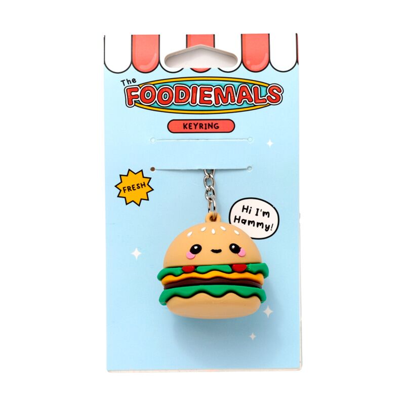 Afbeelding laden in galerijviewer, Hammy de burger foodiemals 3d pvc sleutelhanger