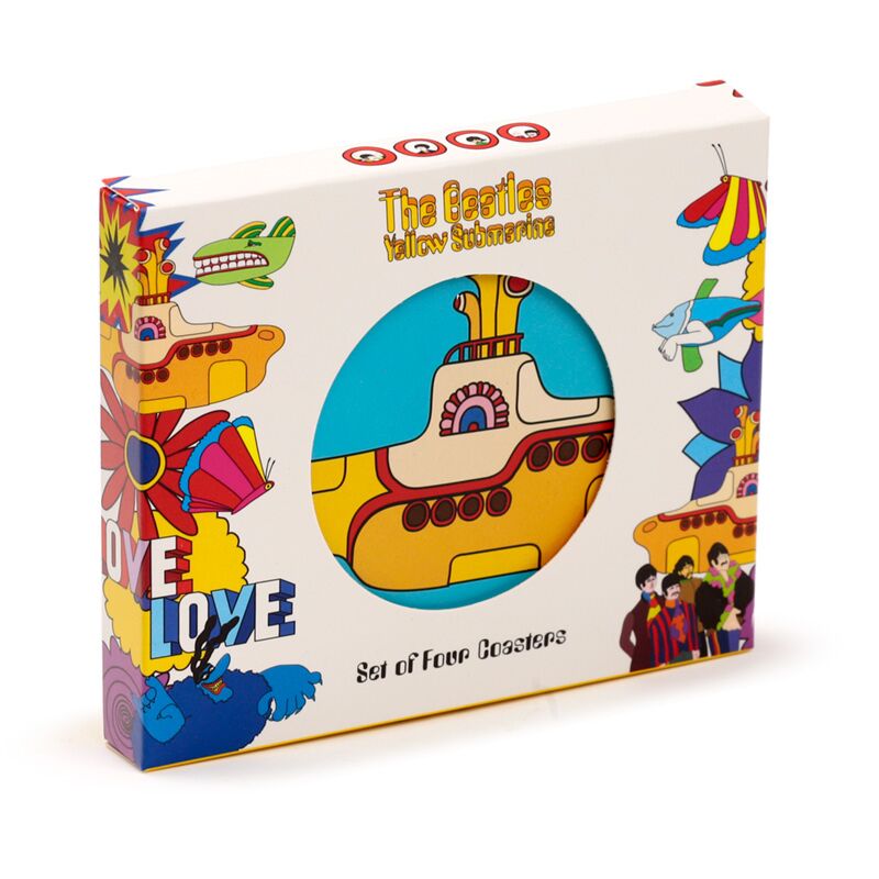 Afbeelding laden in galerijviewer, The beatles yellow submarine set 4 onderzetterss