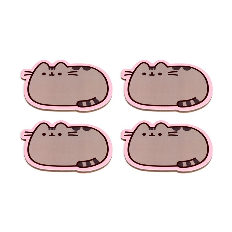 Afbeelding laden in galerijviewer, Union pusheen de kat set 4 gevormde onderzetters