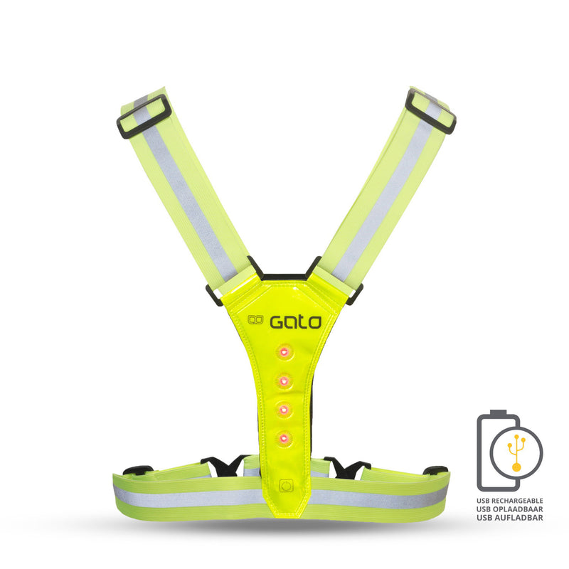 Afbeelding laden in galerijviewer, Gato Safer sport vest led usb neongeel one size