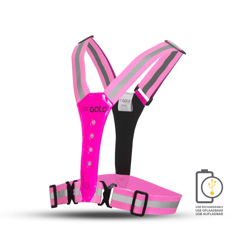 Afbeelding laden in galerijviewer, Gato Safer sport led vest usb hot pink one size