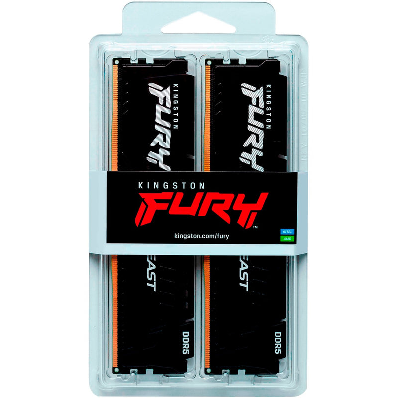 Afbeelding laden in galerijviewer, Kingston fury beast 32 gb ddr5-6000 (2x 16 gb) werkgeheugen (zwart, kf560c30bbek2-32, xmp 3.0, expo 1.1)