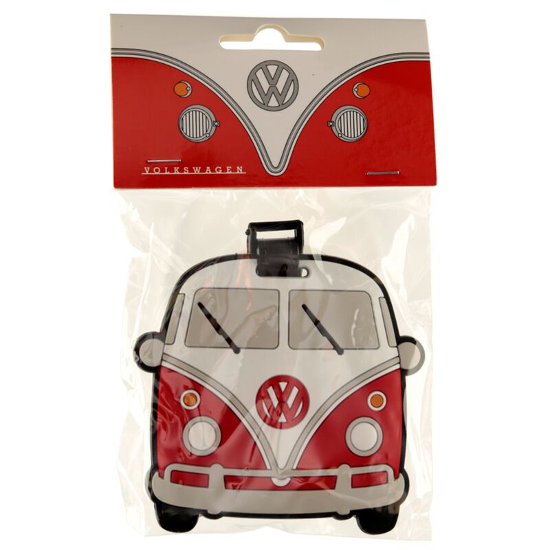 Afbeelding laden in galerijviewer, Volkswagen busje vw t1 rood pvc kofferlabel