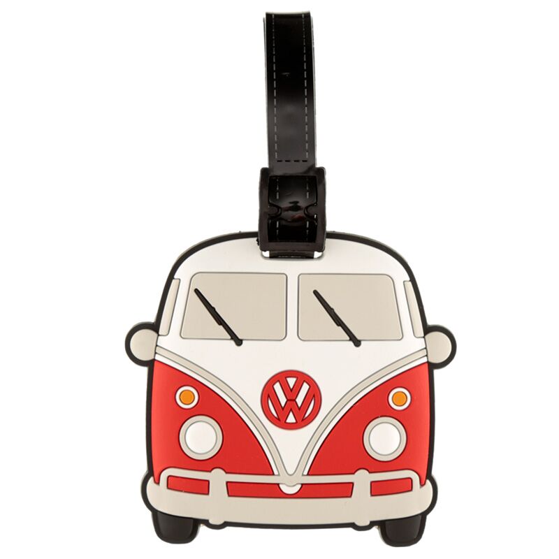 Afbeelding laden in galerijviewer, Volkswagen busje vw t1 rood pvc kofferlabel