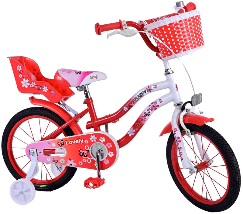 Afbeelding laden in galerijviewer, Volare Lovely Kinderfiets Meisjes 16 inch Rood Wit