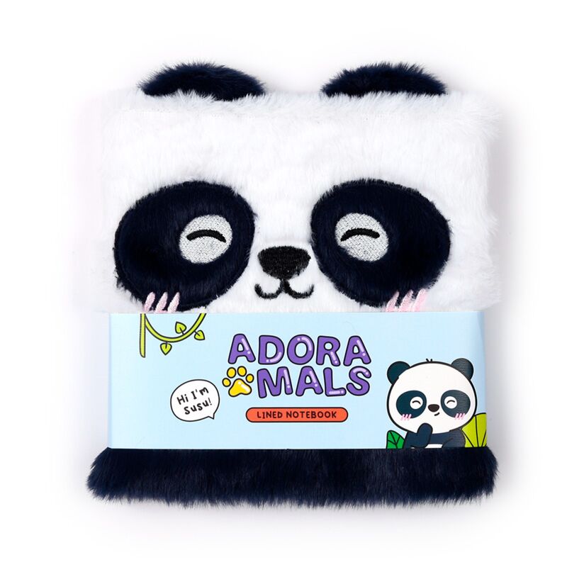 Afbeelding laden in galerijviewer, Adoramals panda fluffig notitieboekje