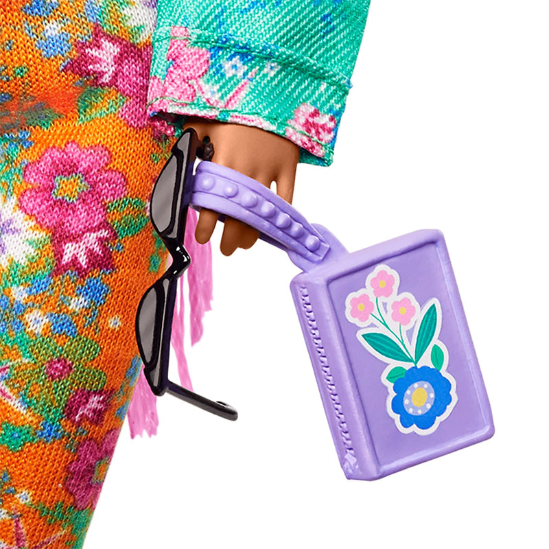Afbeelding laden in galerijviewer, Mattel Extra Doll 10 Floral-Print Jacket with DJ Mouse