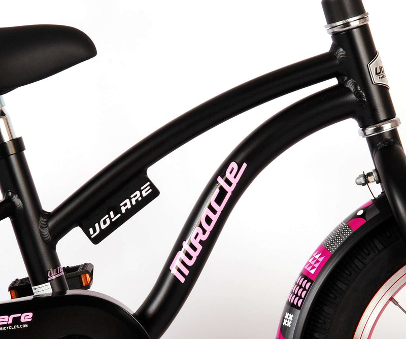 Afbeelding laden in galerijviewer, Volare Miracle Kinderfiets - Meisjes - 14 inch - Mat Zwart - Prime Collection