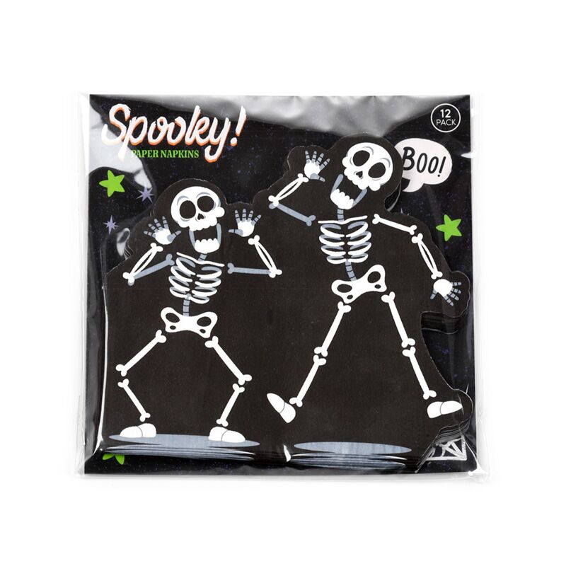 Afbeelding laden in galerijviewer, Halloween geraamte pak van 12 3-laags papieren feestservetten