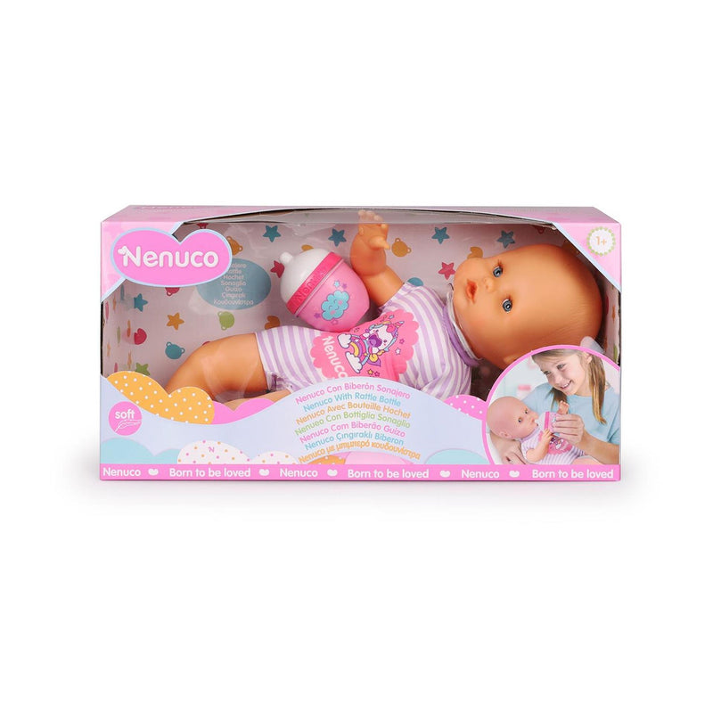 Afbeelding laden in galerijviewer, Nenuco babypop 32cm met rammelaar fles