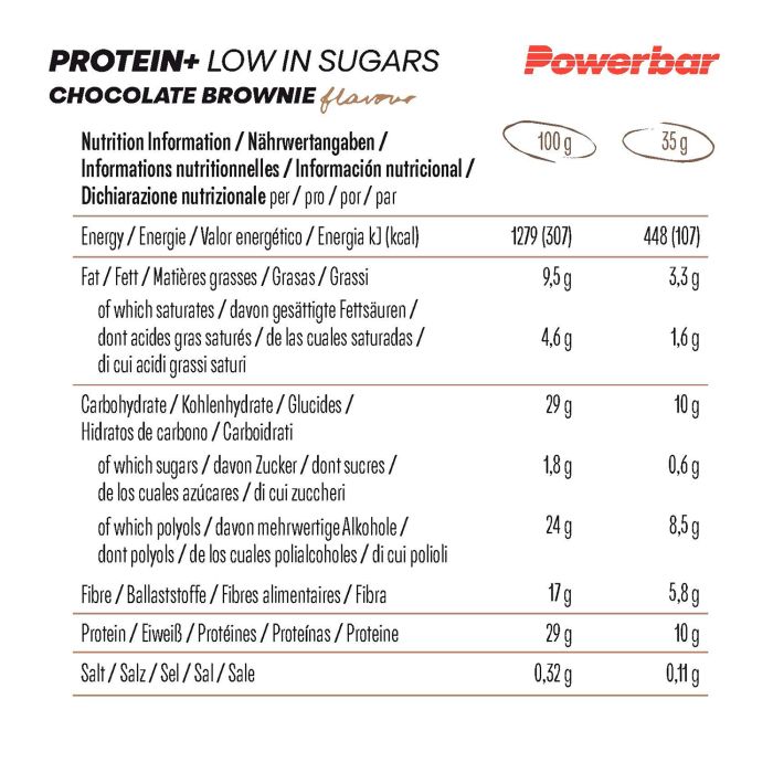 Afbeelding laden in galerijviewer, Powerbar protein+ low in sugar (30 x 35gr) - chocolate brownie