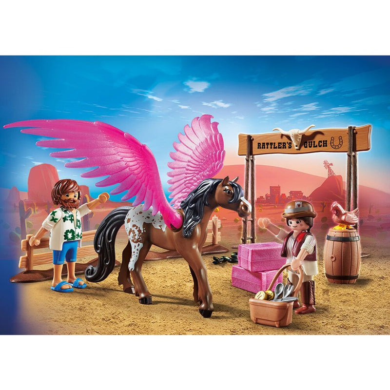 Afbeelding laden in galerijviewer, PLAYMOBIL PLAYMOBIL THE MOVIE Marla en Del met gevleugeld paard