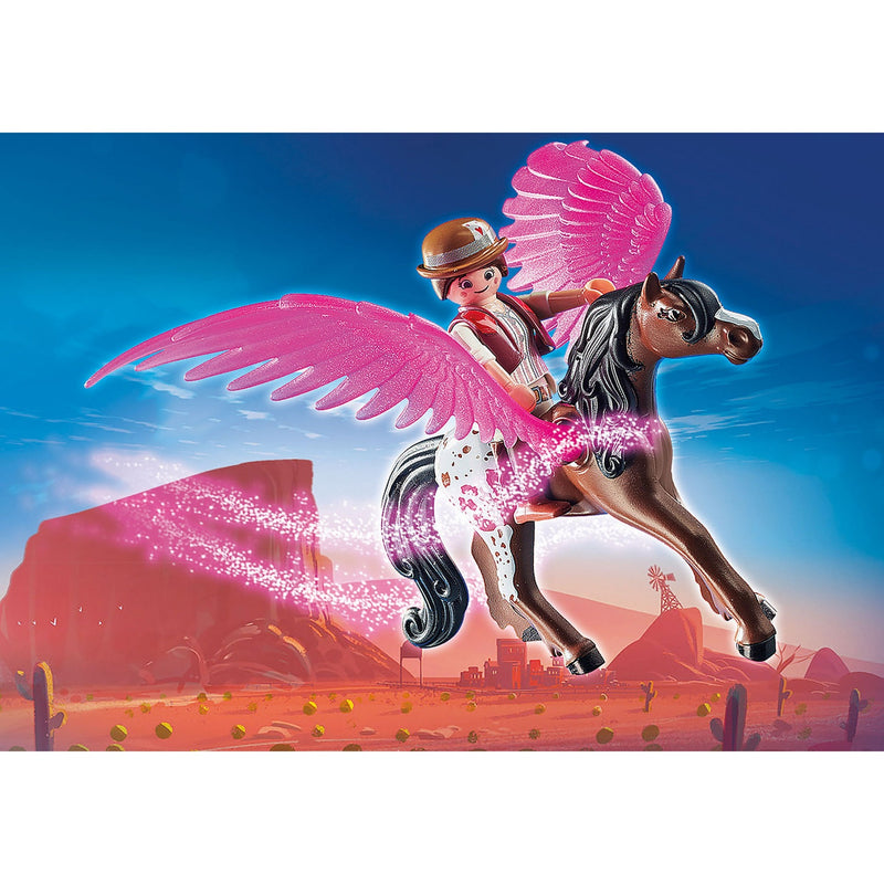 Afbeelding laden in galerijviewer, PLAYMOBIL PLAYMOBIL THE MOVIE Marla en Del met gevleugeld paard
