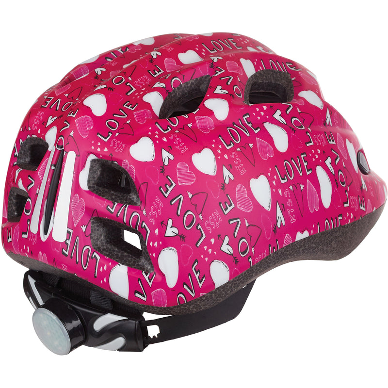 Afbeelding laden in galerijviewer, Polisport juniGoud fietshelm s 52-56cm love met led licht