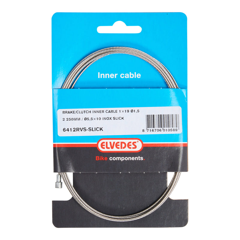 Afbeelding laden in galerijviewer, Elvedes rem binnenkabel 2250mm rvs v-nippel