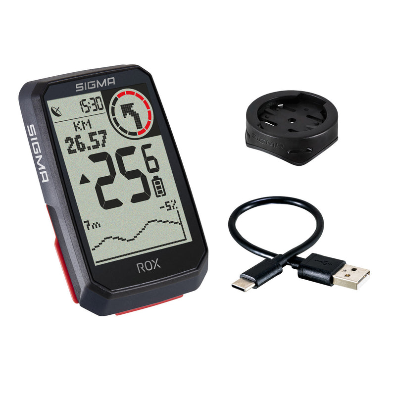 Afbeelding laden in galerijviewer, Sigma rox 4.0 gps zw zw standaard stuurhouder + usb-c oplaadkabel
