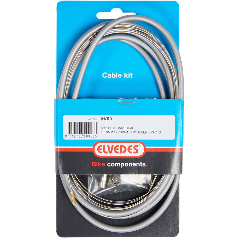 Afbeelding laden in galerijviewer, Versnellingskabelset Elvedes 1700 2250 mm universeel Sturmey Archer RVS - zilver (op kaart)