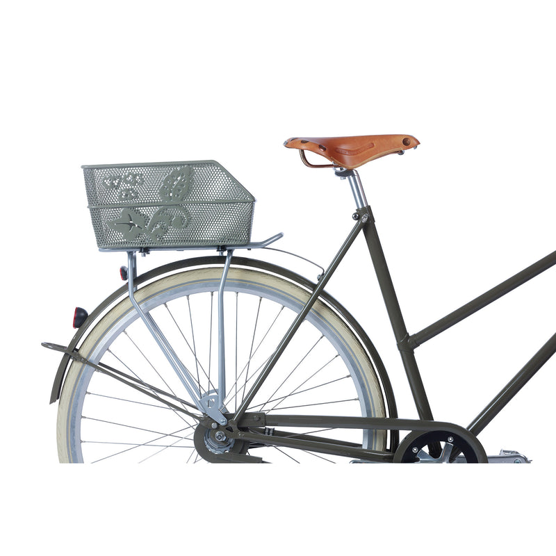 Afbeelding laden in galerijviewer, Basil Cento Flower S - fietsmand - achterop - olive green