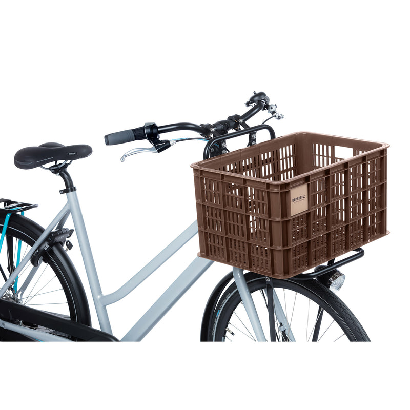 Afbeelding laden in galerijviewer, Basil fietskrat L - groot - 40 liter - bruin