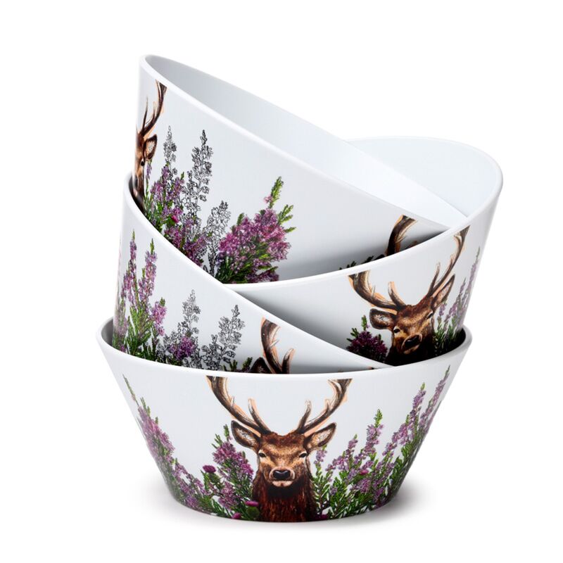 Afbeelding laden in galerijviewer, Wild hert set van 4 duurzame rpet picknick kommen