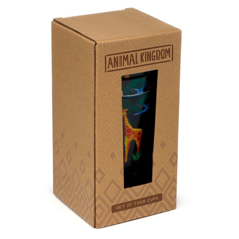 Afbeelding laden in galerijviewer, Dierenrijk set van 4 duurzame rpet picknick bekers 450ml